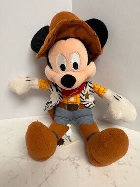 Disney Parks Cowboy Mickey Mouse Plush Toy Western Outfit Stuffed Animal